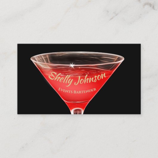Carte De Visite Événements Barman Verre à Martini (Devant)