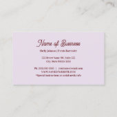 Carte De Visite Événements Bartender Fiesta Aquarelle Rouge Sangri (Dos)