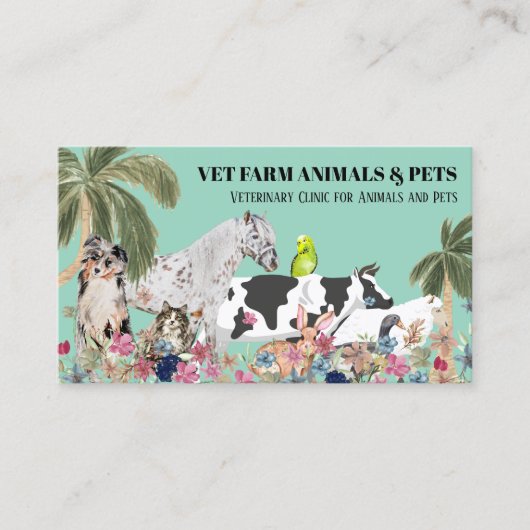 Carte De Visite Événements de rencontre avec les animaux (Devant)