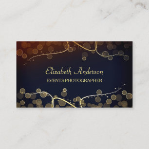 Carte De Visite Événements Élégants Photographe Black and Gold Bok