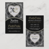 Carte De Visite Événements et Wedding planners gothiques sombres a (Devant / Derrière)