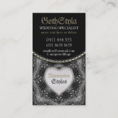 Carte De Visite Événements et Wedding planners gothiques sombres a (Dos)