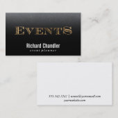 Carte De Visite Événements | Or / Ardoise (Devant / Derrière)