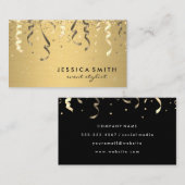 Carte De Visite Événements Parti Popper et Confetti (Devant / Derrière)