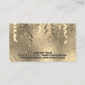 Carte De Visite Événements Parti Popper et Confetti | Fond d'or (Dos)