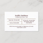 Carte De Visite Événements Professionnels Accéder À La Voix Hôte (Dos)