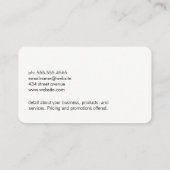 Carte De Visite Événements / Promotions / Icône Verre (Dos)