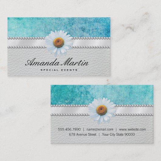 Carte De Visite Événements spéciaux Classic Blue Grunge (Devant / Derrière)