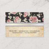 Carte De Visite Événements spéciaux et Motif à fleurs élégant (Dos)