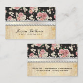 Carte De Visite Événements spéciaux et Motif à fleurs élégant (Devant / Derrière)