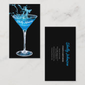 Carte De Visite Événements tendance Bartender Exotic Blue Splash (Devant / Derrière)