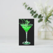 Carte De Visite Événements tendance Bartender Neon Green Splash (Debout devant)