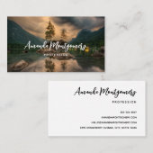 Carte De Visite Evening Mountain Lake Photographie (Devant / Derrière)