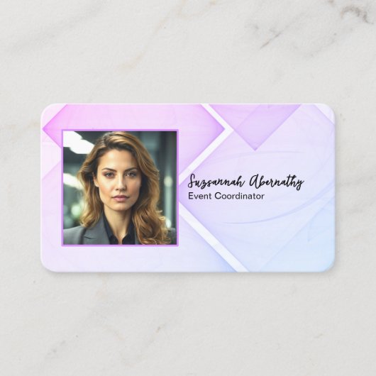 Carte De Visite Event Coordinator Square Business Photo QR Code (Devant)