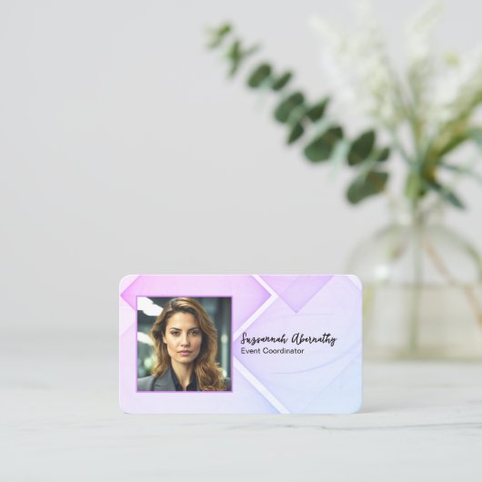Carte De Visite Event Coordinator Square Business Photo QR Code (Debout devant)