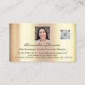 Carte De Visite Event Planner Couch QrCode Photo Logo Marine Gold (Dos)