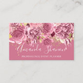 Carte De Visite Event Planner Drivers Rose QR Code Logo rose (Devant)