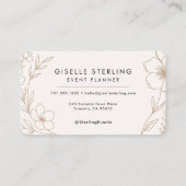 Carte De Visite Event Planner Floral  (Dos)