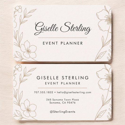 Carte De Visite Event Planner Floral 