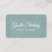 Carte De Visite Event Planner Green Teal Floral (Devant)