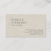 Carte De Visite Event Planner Luxury Neutral Linen QR Code (Devant)