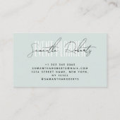 Carte De Visite Event planner modern typography script blue (Dos)
