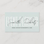 Carte De Visite Event planner modern typography script blue (Devant)
