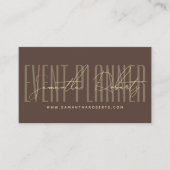 Carte De Visite Event planner modern typography script brown (Devant)