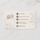 Carte De Visite Event Planner Neutral Floral (Dos)