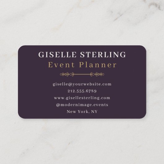 Carte De Visite Event Planner Purple  (Dos)