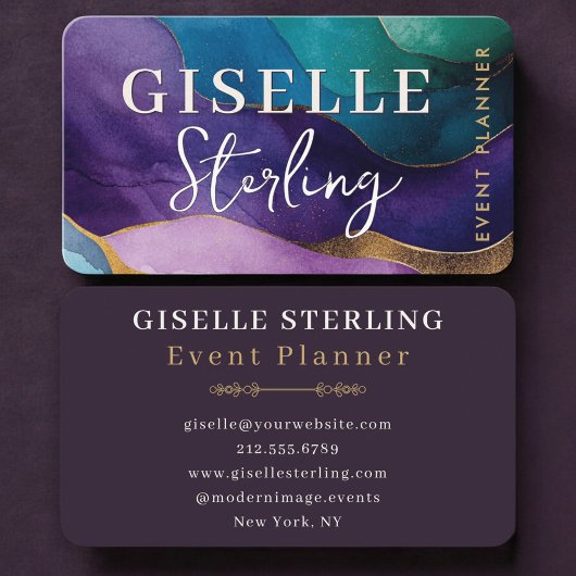 Carte De Visite Event Planner Purple 