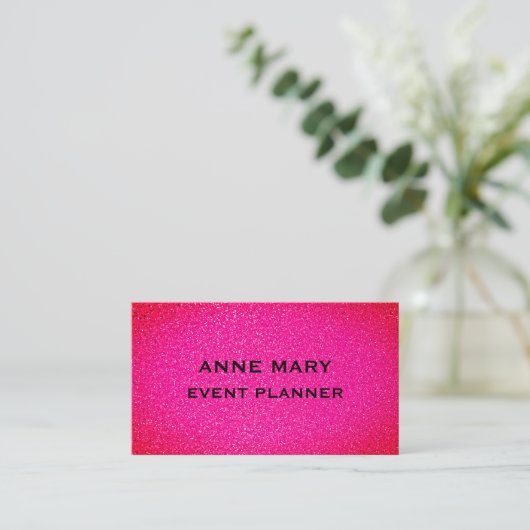 Carte De Visite Event Wedding Planner Pink Purple Glitter Girly (Debout devant)