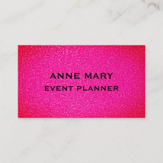 Carte De Visite Event Wedding Planner Pink Purple Glitter Girly (Devant)