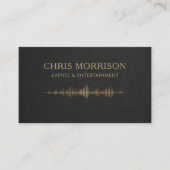 Carte De Visite Events & Entertainment Music Black Gold QR Code (Devant)