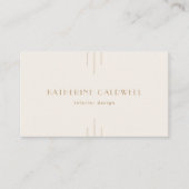 Carte De Visite EVERLY Art Déco Crème et Or (Devant)