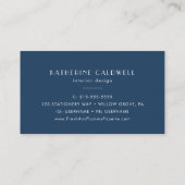 Carte De Visite EVERLY Classic Modern Art Deco Navy Blue (Dos)