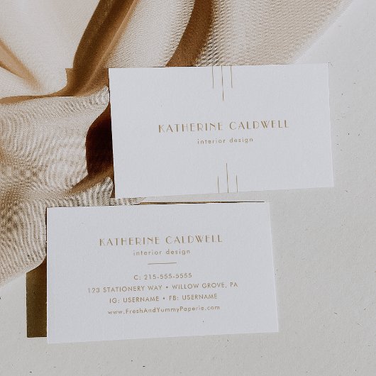 Carte De Visite EVERLY Gold Art Deco Simple Geometric