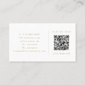 Carte De Visite EVERLY Gold Art Deco Simple Geometric QR Code (Dos)