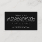 Carte De Visite EVERLY Modern Art Deco Black and White Thank You (Dos)