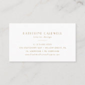 Carte De Visite EVERLY Or Art Déco Simple Géométrique (Dos)
