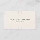 Carte De Visite EVERLY Retro Art Deco Ivory Gold Black QR Code (Devant)