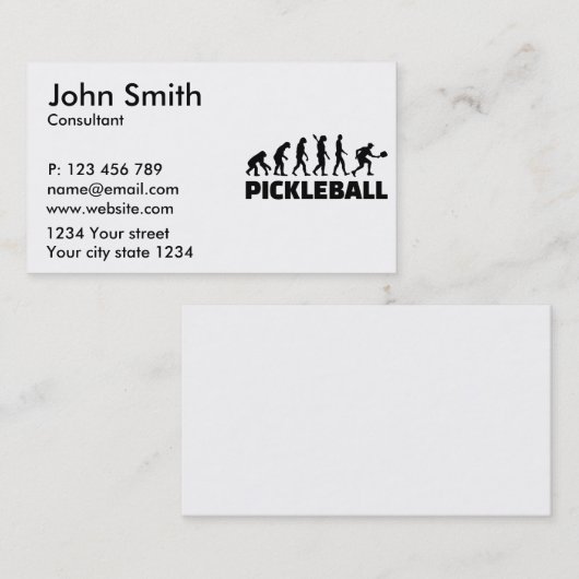 Carte De Visite Évolution du Pickleball (Devant / Derrière)
