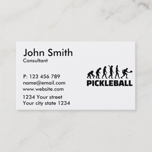 Carte De Visite Évolution du Pickleball (Devant)