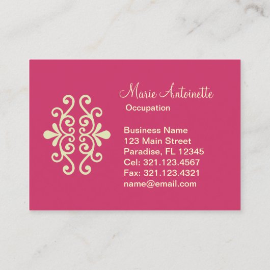 Carte de visite exagéré de ~ de robe de Marie (Dos)