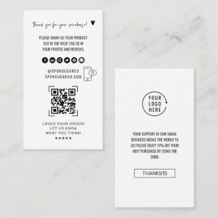 Carte De Visite Examen de numérisation de code QR Nous Merci du