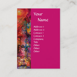 Carte De Visite EXCALIBUR fuchsia bleu violet rouge jaune