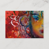 Carte De Visite EXCALIBUR monogramme violet fuchsia rouge rose ble (Dos)