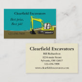 Carte De Visite Excavateur (Devant / Derrière)