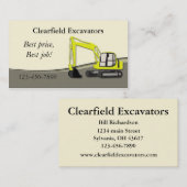 Carte De Visite Excavateur (Devant / Derrière)