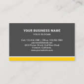 Carte De Visite Excavateur à bulles de construction gris foncé (Dos)